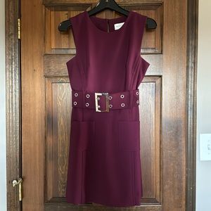 Milly belted purple shift dress 2